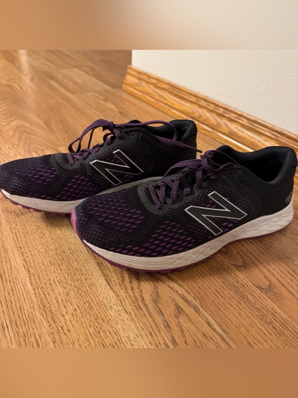 New Balance Women's Black and Purple Athletic Running Sneakers